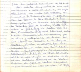 Ata da Sessão Ordinária do Tribunal Regional Eleitoral de Minas Gerais, realizada em 20/06/1966
