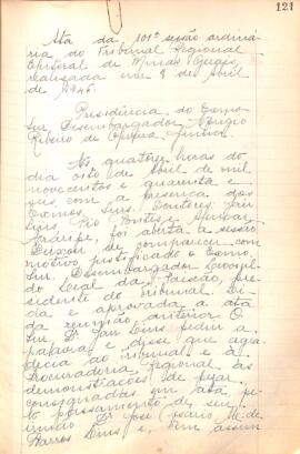 Ata da 101ª Sessão Ordinária do Tribunal Regional Eleitoral de Minas Gerais