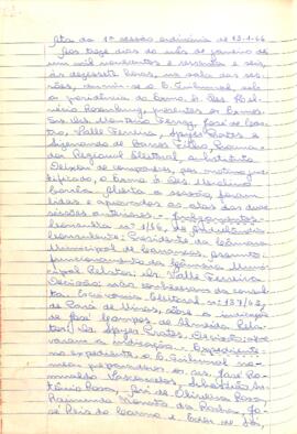 Ata da 1ª Sessão Ordinária do Tribunal Regional Eleitoral de Minas Gerais, realizada em 13/01/1966