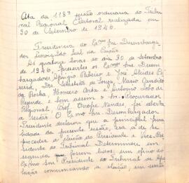 Ata da 118ª Sessão Ordinária do Tribunal Regional Eleitoral de Minas Gerais