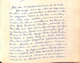 Ata da 1ª Sessão Ordinária do Tribunal Regional Eleitoral de Minas Gerais, realizada em 11/12/1967