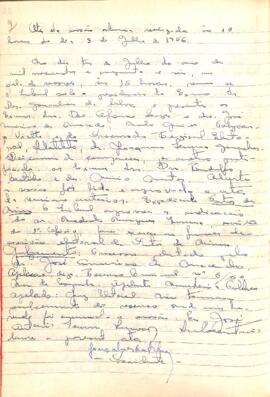 Ata da 1ª Sessão Ordinária do Tribunal Regional Eleitoral de Minas Gerais, realizada em 03/07/1956
