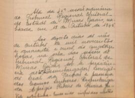 Ata da 45ª Sessão Ordinária do Tribunal Regional Eleitoral de Minas Gerais, realizada em 18/10/1945