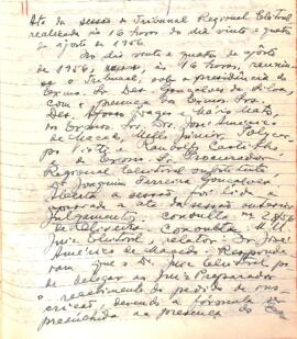 Ata da Sessão Ordinária do Tribunal Regional Eleitoral de Minas Gerais, realizada em 24/08/1956