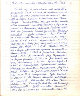 Ata da Sessão Ordinária do Tribunal Regional Eleitoral de Minas Gerais, realizada em 12/11/1958