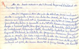 Ata da Sessão da Ata do Tribunal Regional Eleitoral de Minas Gerais, realizada em 16/04/1956