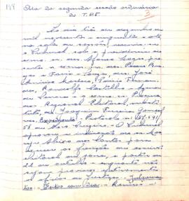 Ata da 2° Sessão Ordinária do Tribunal Regional Eleitoral de Minas Gerais, realizada em 03/12/1958
