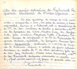 Ata da Sessão da Ata do Tribunal Regional Eleitoral de Minas Gerais, realizada em 14/03/1956
