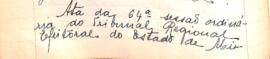 Ata da 64ª  Sessão Ordinária do Tribunal Regional Eleitoral de Minas Gerais