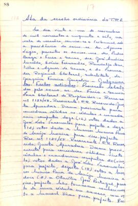 Ata da Sessão Ordinária do Tribunal Regional Eleitoral de Minas Gerais, realizada em 21/11/1958
