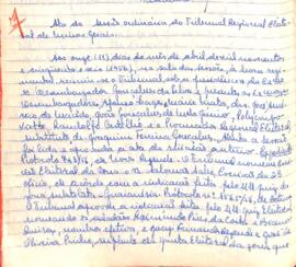 Ata da Sessão da Ata do Tribunal Regional Eleitoral de Minas Gerais, realizada em 11/04/1956