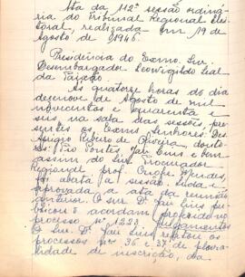 Ata da 112ª Sessão Ordinária do Tribunal Regional Eleitoral de Minas Gerais