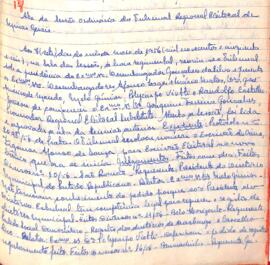 Ata da Sessão da Ata do Tribunal Regional Eleitoral de Minas Gerais, realizada em 07/05/1956