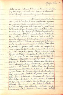Ata da 499ª Sessão Ordinária do Tribunal Regional Eleitoral de Minas Gerais