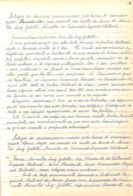 Integra do discurso pronunciado pelo Sr. desembargador Presidente em função da visita do Exmo. Pr...