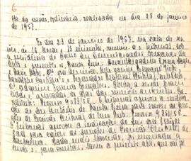 Ata da 1ª Sessão Ordinária do Tribunal Regional Eleitoral de Minas Gerais, realizada em 23/01/1957