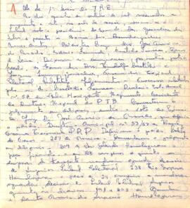 Ata da 1ª Sessão Ordinária do Tribunal Regional Eleitoral de Minas Gerais, realizada em 04/10/1957
