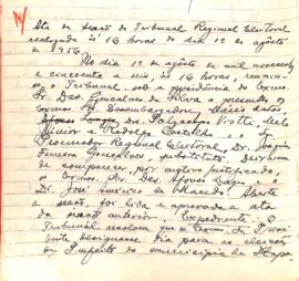 Ata da Sessão Ordinária do Tribunal Regional Eleitoral de Minas Gerais, realizada em 01/08/1956