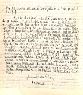 Ata da 1ª Sessão Ordinária do Tribunal Regional Eleitoral de Minas Gerais, realizada em 18/01/1957