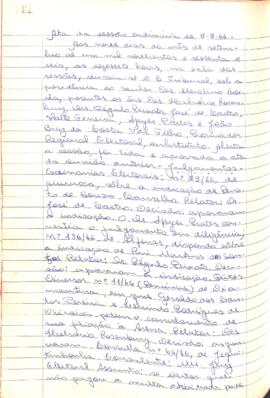 Ata da Sessão Ordinária do Tribunal Regional Eleitoral de Minas Gerais, realizada em 09/09/1966