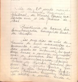 Ata da 81ª Sessão Ordinária do Tribunal Regional Eleitoral de Minas Gerais