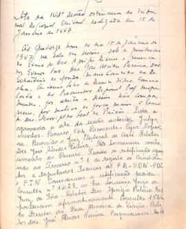 Ata da 143ª Sessão Ordinária  do Tribunal Regional Eleitoral de Minas Gerais