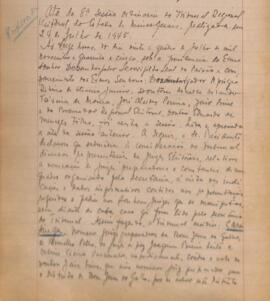 Ata da 8ª Sessão Ordinária do Tribunal Regional Eleitoral de Minas Gerais, realizada em 24/07/1945