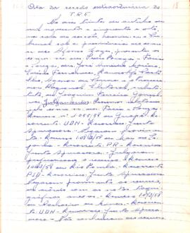 Ata da Sessão Extraordinária do Tribunal Regional Eleitoral de Minas Gerais, realizada em 30/10/1958