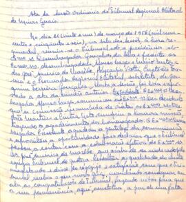 Ata da Sessão da Ata do Tribunal Regional Eleitoral de Minas Gerais, realizada em 21/03/1956