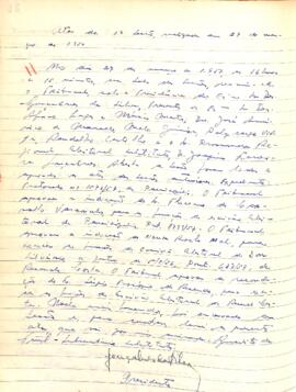 Ata da 1ª Sessão do Tribunal Regional Eleitoral de Minas Gerais, realizada em 27/03/1957