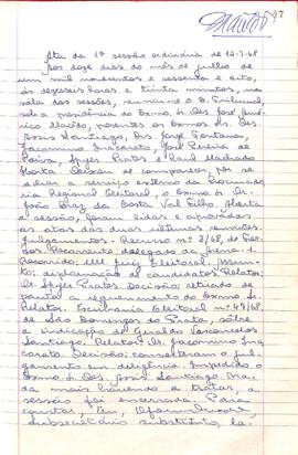 Ata da 1ª Sessão Ordinária do Tribunal Regional Eleitoral de Minas Gerais, realizada em 12/07/1968