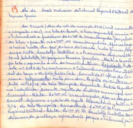 Ata da Sessão da Ata do Tribunal Regional Eleitoral de Minas Gerais, realizada em 09/05/1956