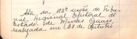 Ata da 122ª Sessão Ordinária do Tribunal Regional Eleitoral de Minas Gerais