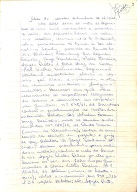 Ata da Sessão Ordinária do Tribunal Regional Eleitoral de Minas Gerais, realizada em 12/12/1966