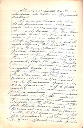 Ata da 65ª Sessão Extraordinária do Tribunal Regional Eleitoral de Minas Gerais