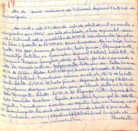 Ata da Sessão da Ata do Tribunal Regional Eleitoral de Minas Gerais, realizada em 27/04/1956