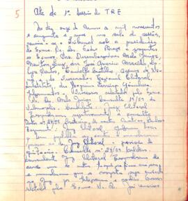 Ata da 1ª Sessão Ordinária do Tribunal Regional Eleitoral de Minas Gerais, realizada em 11/03/1959