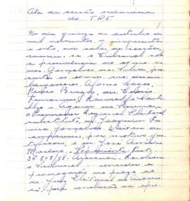 Ata da Sessão Ordinária do Tribunal Regional Eleitoral de Minas Gerais, realizada em 15/10/1958