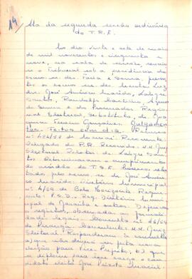 Ata da 2° Sessão Ordinária do Tribunal Regional Eleitoral de Minas Gerais, realizada em 27/05/1959