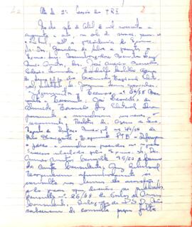 Ata da 2° Sessão Ordinária do Tribunal Regional Eleitoral de Minas Gerais, realizada em 07/04/1958