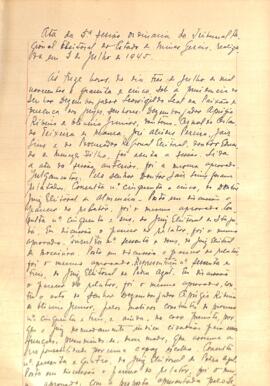 Ata da 5ª Sessão Ordinária do Tribunal Regional Eleitoral de Minas Gerais, realizada em 03/07/1945
