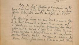 Ata da 20ª Sessão Ordinária do Tribunal Regional Eleitoral de Minas Gerais, realizada em 21/08/1945