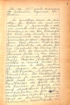 Ata da 155ª Sessão Ordinária do Tribunal Regional Eleitoral de Minas Gerais