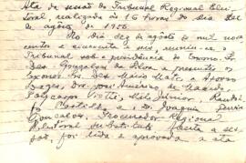 Ata da Sessão Ordinária do Tribunal Regional Eleitoral de Minas Gerais, realizada em 10/08/1956