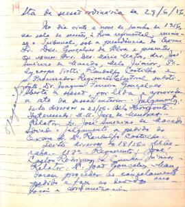 Ata da Sessão Ordinária do Tribunal Regional Eleitoral de Minas Gerais, realizada em 29/06/1956