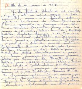 Ata da 4° Sessão Ordinária do Tribunal Regional Eleitoral de Minas Gerais, realizada em 30/09/1957