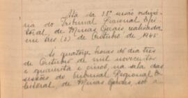 Ata da 38ª Sessão Ordinária do Tribunal Regional Eleitoral de Minas Gerais, realizada em 03/10/1945