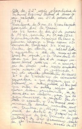Ata da 22ª Sessão Extraordinária do Tribunal Regional Eleitoral de Minas Gerais