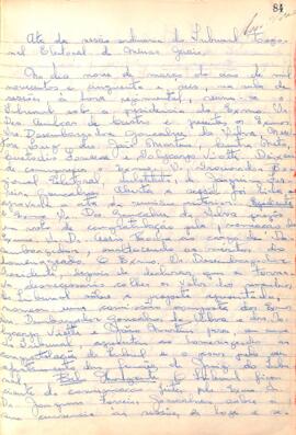 Ata da Sessão da Ata do Tribunal Regional Eleitoral de Minas Gerais, realizada em 09/03/1956