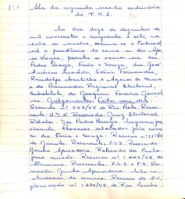 Ata da 2° Sessão Ordinária do Tribunal Regional Eleitoral de Minas Gerais, realizada em 12/12/1958